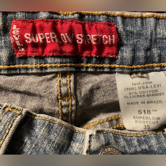 Levi's 518 Blue Superlow Stretch Boot Cut Jeans - Picture 8 of 16